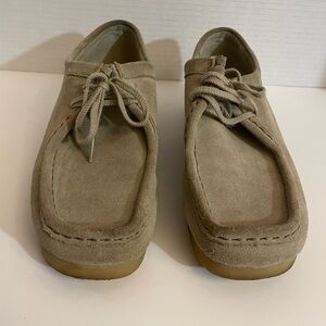 Clarks Originals Wallabee 35395 Womens Size 8.5 M Tan Suede Lace Up Casual Shoes